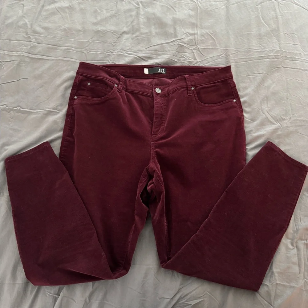 Kut from the Kloth Maroon Corduroy Skinny Jeans - Picture 2 of 9